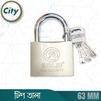 ১ পিস হাই সিকিউরিটি টিপ তালা ৩ চাবির তালা হেভি ডিউটি লক কীড প্যাডলক ৬৩/৫০/৩২ সাইজের_img_2