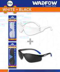 ২ পিস সেফটি চশমা সাদা এবং কালো Wadfow Safety goggles_img_0