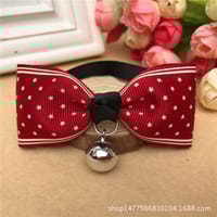 Luxury Bow Design Cat Collar Neck Bow Strap 9Red star)_img_0