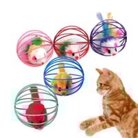 Cat Scratch Ball Toys Cat Interactive Toys Simulated Mouse in Rat Cage Ball Toy Funny Cat Toys Pet Accessories_img_0
