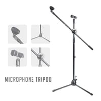 Microphone Floor Stand With Adjustable Two Microphone Holder (LW-38)_img_0