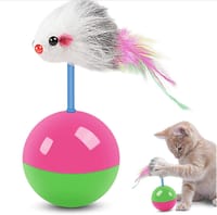 Pet Cat Toy Mimi Favorite Fur Mouse Tumbler Kitten Cat Toys Plastic Feather Play Balls for Catch Cats Supplies_img_3