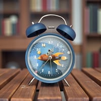 Astronaut Moon Design Twin Bell Alarm Clock – Silent Analog Desk Clock for Bedroom & Study_img_5