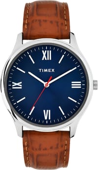 TIMEX  Blue Dial Leather Strap Analog Watch - For Men_img_4