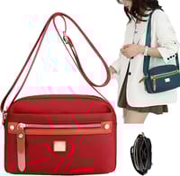 Nylon Fashion Cross-body Bag Lightweight Portable Shoulder Bag(maroon color)_img_1