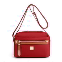 Nylon Fashion Cross-body Bag Lightweight Portable Shoulder Bag(maroon color)_img_2