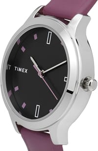 TIMEX  Black Dial Genuine Leather Strap Analog Watch - For Women_img_3