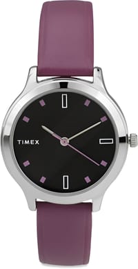TIMEX  Black Dial Genuine Leather Strap Analog Watch - For Women_img_4
