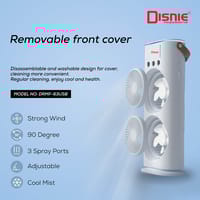 Disnie DRMF-63USB Rechargeable Double Head Portable Mini Air Cooling Mist Fan with Remote_img_1