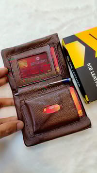 ১০০% চামড়ার মানিব্যাগ মিডিয়াম লং ওয়ালেট_img_4
