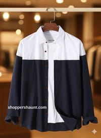 স্পেশাল ডিজাইন শার্ট ব্লাক এন্ড হোয়াইট কম্বাইন্ড (ঈদ কালেকশন ২০২৫)_img_1