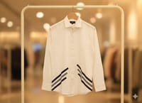 প্রিমিয়াম হোয়াইট পিওর কটন ব্লক ডিজাইন শার্ট_img_1