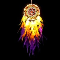 Dream Catcher Feather Fairy LED Light Wall Hanging Bedroom Décor Ornament Gift_img_1