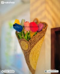 Vshape Planter + 5 Piece multicolor Tulip_img_1