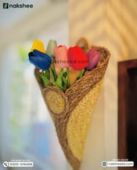 Vshape Planter + 5 Piece multicolor Tulip_img_2