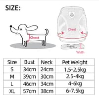 (M Size) Cat Pet Kitten Cats/Small Dog Puppy Jacket Harness & Leash Breathable Reflective_img_1