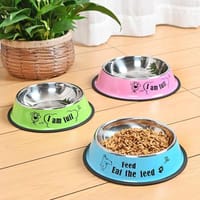 Cat Bowl Pet Bowl Stainless Steel Cat Food Water Bowl with Non-Slip Rubber Base_img_0