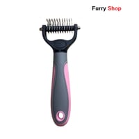 Pet Grooming Brush, 2 Sided Undercoat Rake for Dogs & Cats,Safe Dematting Comb & Deshedding Tool for Matted Hair/Tangles_img_0