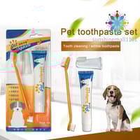 Pet Dog Cat Vanilla/Beef Flavor Toothpaste Toothbrush Oral Hygiene Health Care_img_1