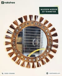wooden mirror 23/23'' size Black circle_img_0