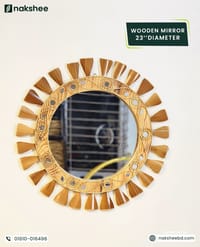 wooden mirror 23/23'' size Wooden leaf_img_0