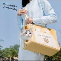 Cat Carrier Bag Canvas Pet Shoulder Bag for Puppy Small Dogs and Cats Hiking_img_0