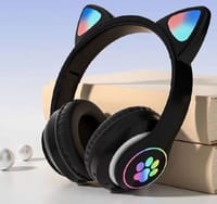 P47 Wireless Headphone Cat Ear With Mic BT 5.0 Earphone Stereo Bass Helmets for Girl_img_2