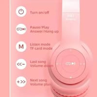 P47 Wireless Headphone Cat Ear With Mic BT 5.0 Earphone Stereo Bass Helmets for Girl_img_4
