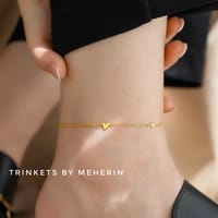 High quality heart design gold plated anklet_img_0