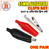 1 Pair Alligator Clips (Red & Black) | 45mm Plastic Boot Electrical Test Clamps | Battery & Multimeter Crocodile Claws_img_1