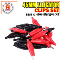 1 Pair Alligator Clips (Red & Black) | 45mm Plastic Boot Electrical Test Clamps | Battery & Multimeter Crocodile Claws_img_4
