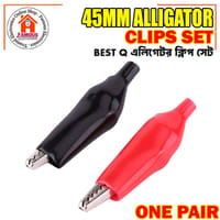 1 Pair Alligator Clips (Red & Black) | 45mm Plastic Boot Electrical Test Clamps | Battery & Multimeter Crocodile Claws_img_3