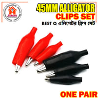 1 Pair Alligator Clips (Red & Black) | 45mm Plastic Boot Electrical Test Clamps | Battery & Multimeter Crocodile Claws_img_2
