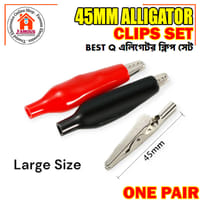 1 Pair Alligator Clips (Red & Black) | 45mm Plastic Boot Electrical Test Clamps | Battery & Multimeter Crocodile Claws_img_0