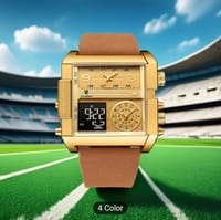 Unisex Faux Leather Trendy Quartz Watch with Luminous Alarm And Timer_img_1