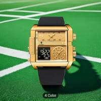 Unisex Faux Leather Trendy Quartz Watch with Luminous Alarm And Timer_img_2