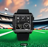 Unisex Faux Leather Trendy Quartz Watch with Luminous Alarm And Timer_img_4