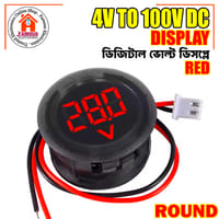 4V-100V LED Digital Display Round Two-wire Voltmeter DC Digital Car Voltage Current Meter Volt Detector Tester Monitor_img_0