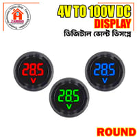 4V-100V LED Digital Display Round Two-wire Voltmeter DC Digital Car Voltage Current Meter Volt Detector Tester Monitor_img_2