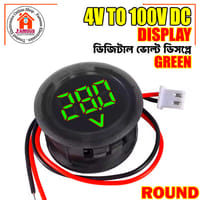 4V-100V LED Digital Display Round Two-wire Voltmeter DC Digital Car Voltage Current Meter Volt Detector Tester Monitor_img_6