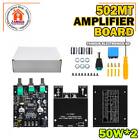 502MT Bluetooth 5.0 Super Base Amplifier Board with Acrylic Box Sell 2.0 Channel 2x50W Power Audio Stereo Amplifier Board AUX Bass Treble AMP similar ZK-502M CA-502MT ZK-502MT_img_2