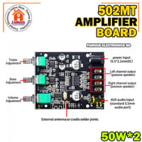 502MT Bluetooth 5.0 Super Base Amplifier Board with Acrylic Box Sell 2.0 Channel 2x50W Power Audio Stereo Amplifier Board AUX Bass Treble AMP similar ZK-502M CA-502MT ZK-502MT_img_4