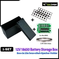 DIY 18650 Battery Storage Box Set (12.6V) – 21-Cell Storage Box + 3S 25A/40A BMS + Spacer Holder + 3.5ft Nickel Strip – 1 Set_img_2