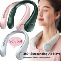 Bladeless Wearable Neck Fan – Hands-Free, USB Rechargeable, 3 Speeds_img_2