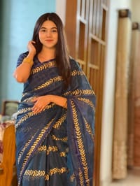 Block Print Sharee with Blouse Piece_img_11