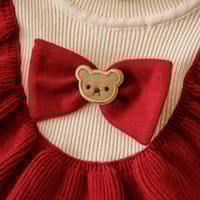 Baby Girls Winter Knitted Warm & Stylish Kids Party Red Dress (1 to 5 years) for yours BABUU_img_2