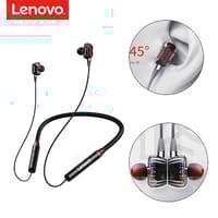Black He05X Premium Quality Neckband Lenovo Headphone 5.1V Bluetooth Extra Bass Control Noise Cancellation Neckband - Neckband - Headphone_img_0