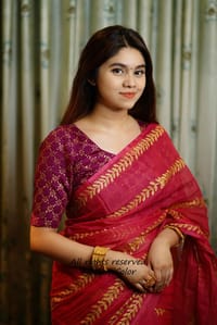 Block Print Sharee with Blouse Piece_img_3