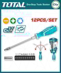 ফ্লেক্সিবেল শ্যাফট স্ক্রু ড্রাইভার সেট ১২ পিস বিটের সাথে TOTAL THT250FL1206_img_0