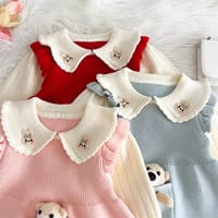 Baby Girls Winter Knit Dress with Teddy Pocket (1 to 6 years) for for BABUU_img_1